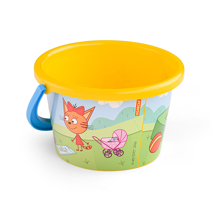 Фото к товару Ведро среднее с наклейкой "Три Кота" Ведро среднее с наклейкой "Три Кота"