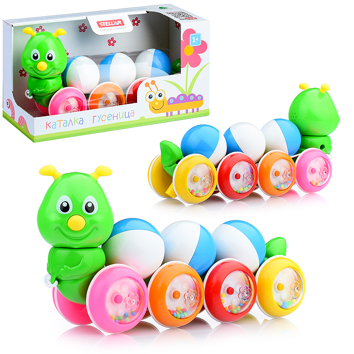 Каталка Гусеница с шариками Каталка Гусеница с шариками