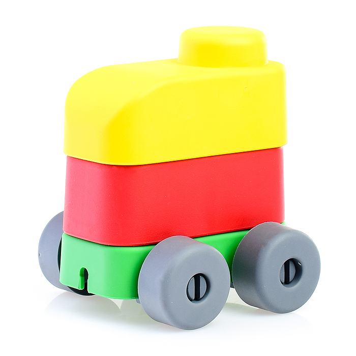 Фото к товару Конструктор "Мягкие кирпичики plus. Веселый транспорт" 10 дет+колесики Конструктор "Мягкие кирпичики plus. Веселый транспорт" 10 дет+колесики