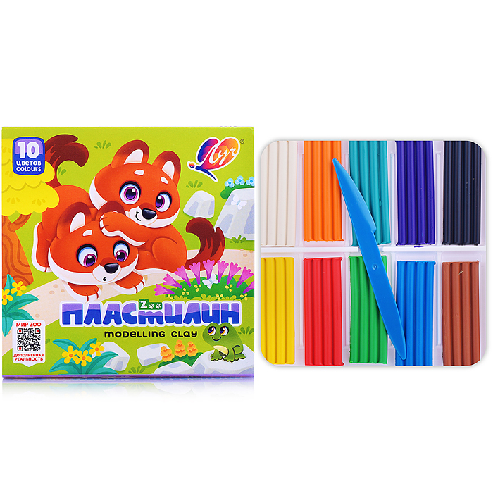 Пластилин 10 цв. "ZOO" 