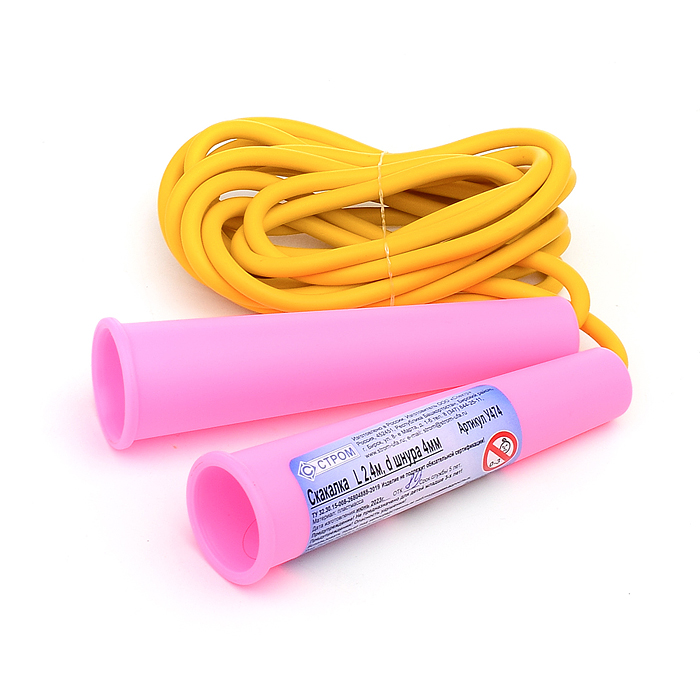 Фото к товару Скакалка 2,4 м, d шнура 4мм Скакалка 2,4 м, d шнура 4мм