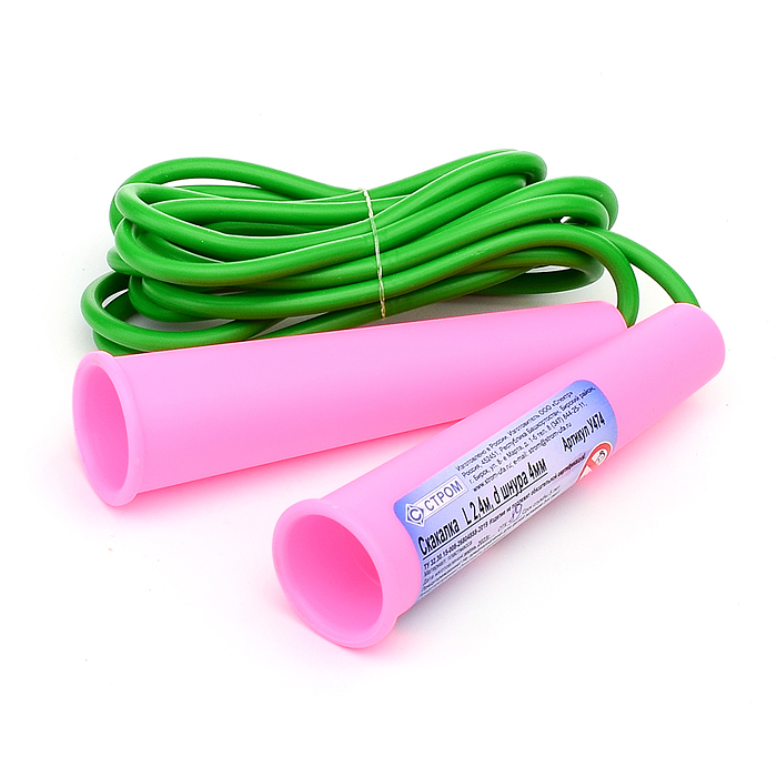 Фото к товару Скакалка 2,4 м, d шнура 4мм Скакалка 2,4 м, d шнура 4мм