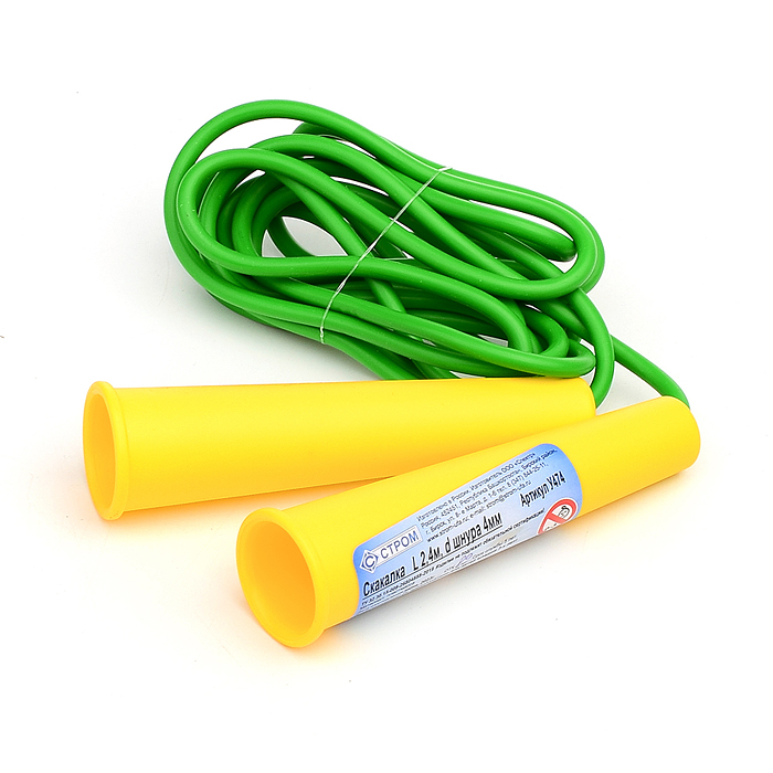 Фото к товару Скакалка 2,4 м, d шнура 4мм Скакалка 2,4 м, d шнура 4мм