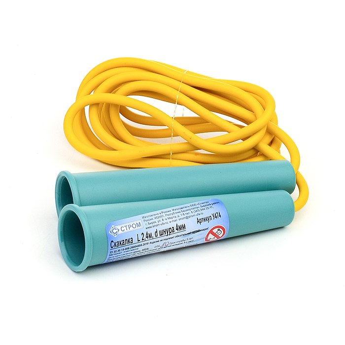 Фото к товару Скакалка 2,4 м, d шнура 4мм Скакалка 2,4 м, d шнура 4мм