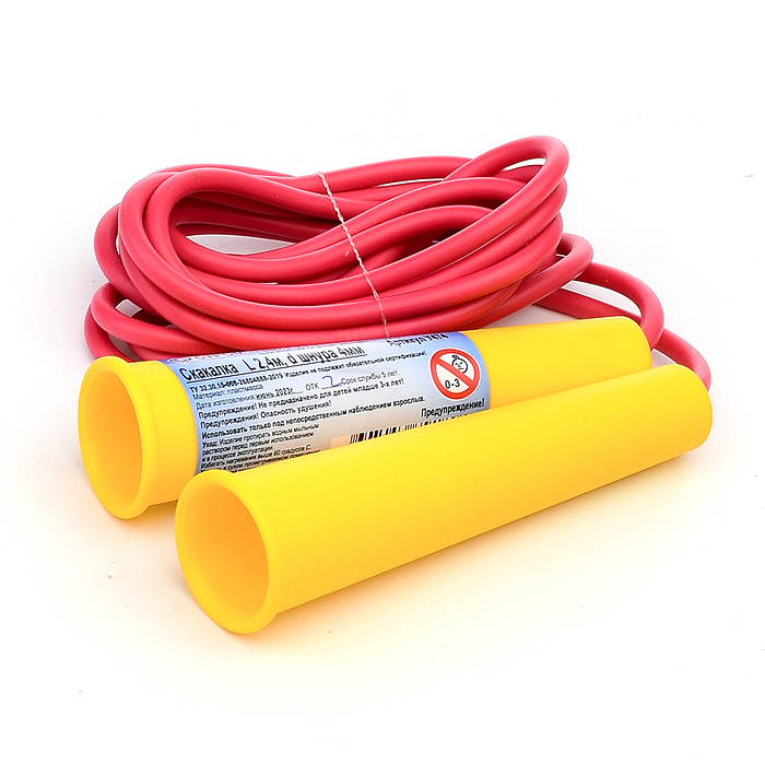 Фото к товару Скакалка 2,4 м, d шнура 4мм Скакалка 2,4 м, d шнура 4мм