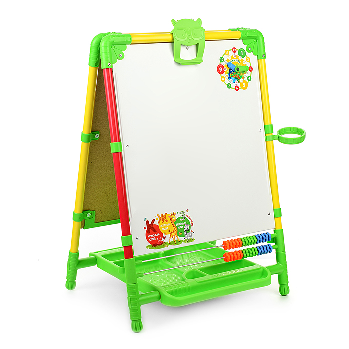 Фото к товару Мольберт «Доска знаний» двусторонний (желто-красный) Мольберт «Доска знаний» двусторонний (желто-красный)