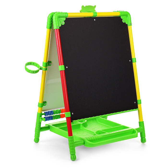 Фото к товару Мольберт «Доска знаний» двусторонний (желто-красный) Мольберт «Доска знаний» двусторонний (желто-красный)