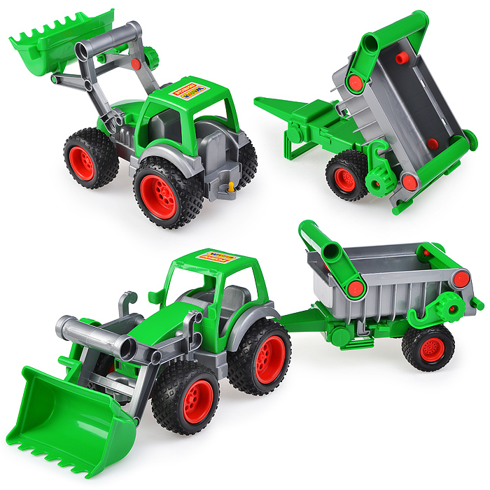 Фермер-техник, трактор-погрузчик с полуприцепом (в сеточке) Фермер-техник, трактор-погрузчик с полуприцепом (в сеточке)