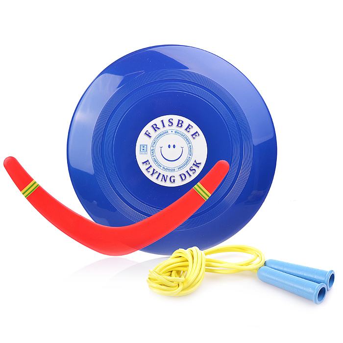 Летающая игрушка №7 (Летающая тарелка "Гигант", Бумеранг "Большой", скакалка)