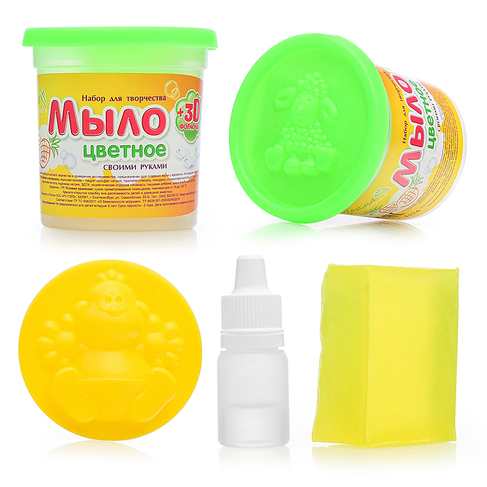 Фото к товару Мыло своими руками цветное, в банке "Ананас" Мыло своими руками цветное, в банке "Ананас"