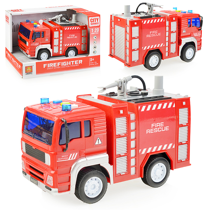 Машина WY552A "Пожарная автоцистерна" с распылителем воды, 1:20 (свет, звук)  в коробке