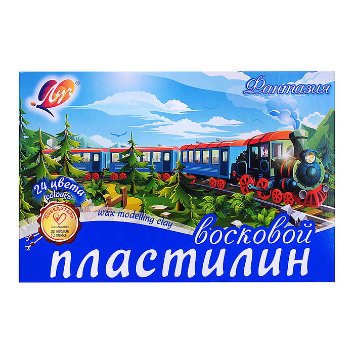 Фото к товару Пластилин мягкий (восковой) 24 цв."Фантазия" картон Пластилин мягкий (восковой) 24 цв."Фантазия" картон