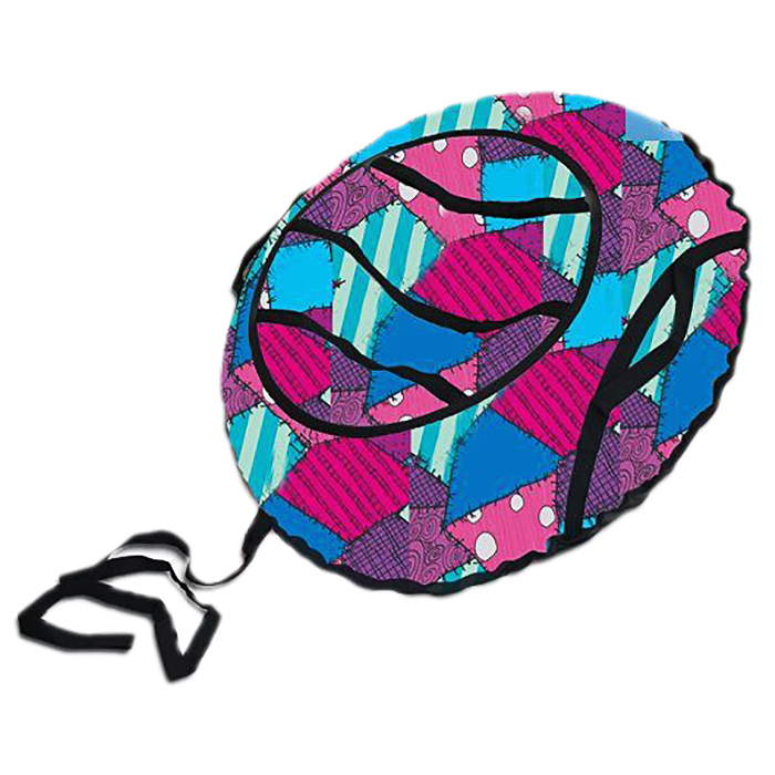 Санки-ватрушка, серия "Принт", 70см, принт - лоскутки. (в пакете) Санки-ватрушка, серия "Принт", 70см, принт - лоскутки. (в пакете)