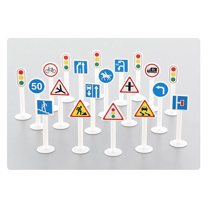 Фото к товару Набор дорожных знаков №2 (20 элементов) (в пакете) Набор дорожных знаков №2 (20 элементов) (в пакете)