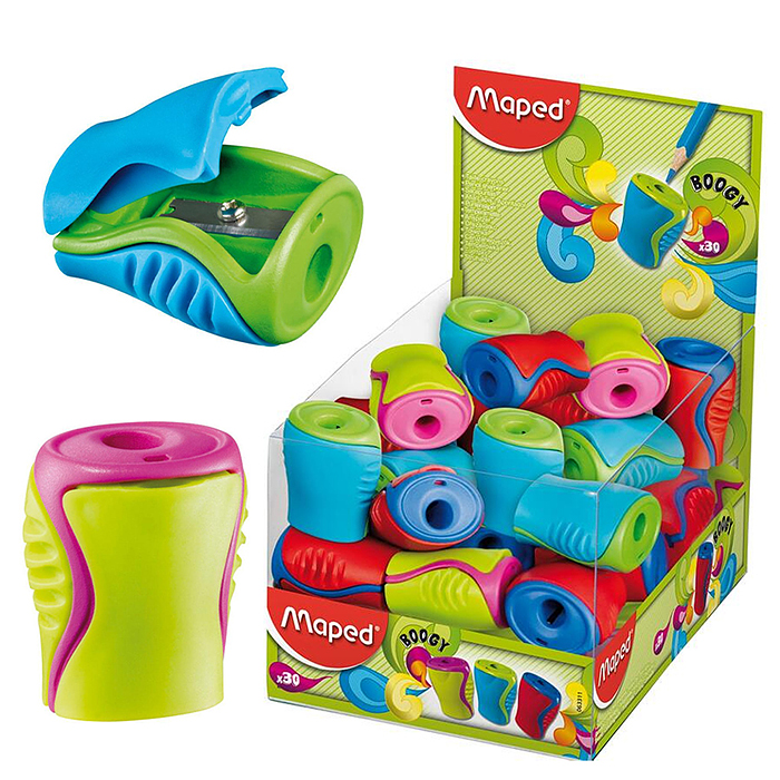 Точилка "Boogy" 1отв., с непрозрачным контейнером, дисплей Точилка "Boogy" 1отв., с непрозрачным контейнером, дисплей