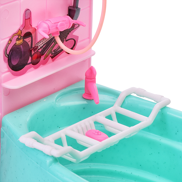 Фото к товару Набор мебели для кукол 21013 "Ванная комната" в коробке Набор мебели для кукол 21013 "Ванная комната" в коробке