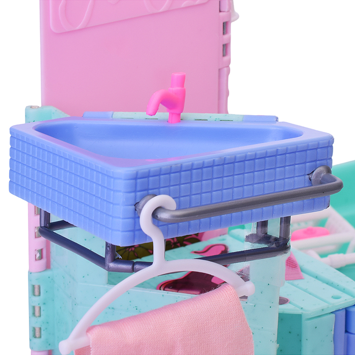 Фото к товару Набор мебели для кукол 21013 "Ванная комната" в коробке Набор мебели для кукол 21013 "Ванная комната" в коробке