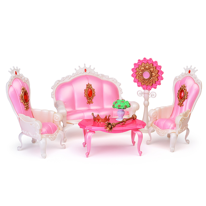 Фото к товару Набор мебели для кукол 1204 "Комната принцессы" в коробке Набор мебели для кукол 1204 "Комната принцессы" в коробке