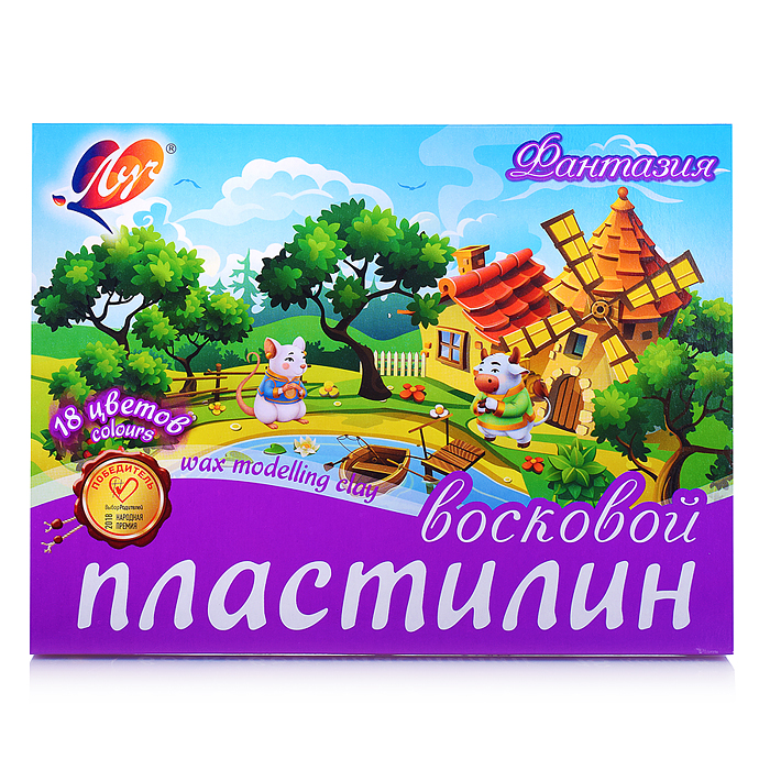 Фото к товару Пластилин мягкий (восковой) 18 цв."Фантазия" картон Пластилин мягкий (восковой) 18 цв."Фантазия" картон