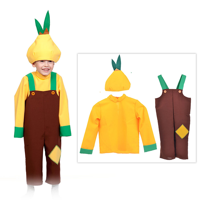 Костюм карнавальный "Лук Чипполино" текстиль дет. (рост 98-128) Костюм карнавальный "Лук Чипполино" текстиль дет. (рост 98-128)