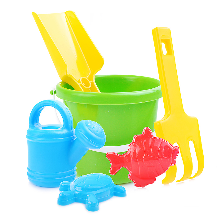 Комплект "Мини" (лопатка + грабли+2 формочки+лейка) Комплект "Мини" (лопатка + грабли+2 формочки+лейка)