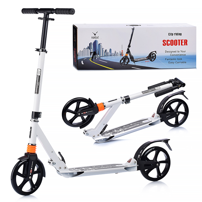 Самокат U040852Y 2-х кол., PU, белый, в коробке Самокат U040852Y 2-х кол., PU, белый, в коробке