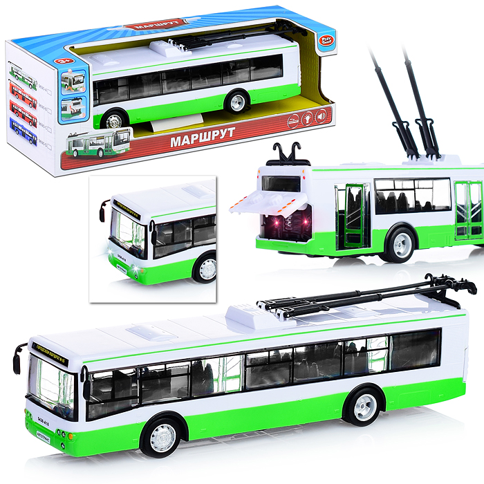 Троллейбус 9690-A на батарейках в коробке Троллейбус 9690-A на батарейках в коробке