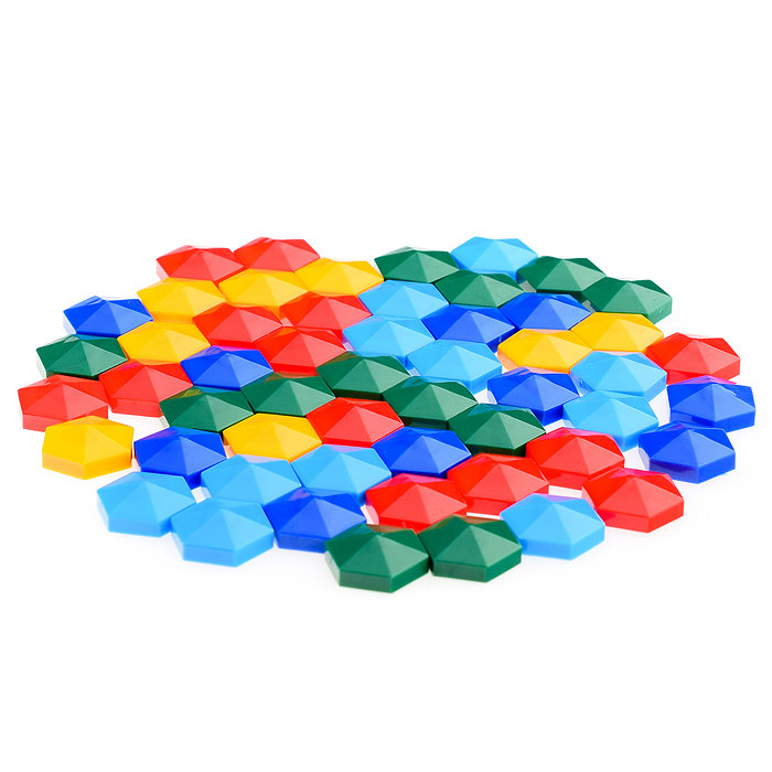 Фото к товару Мозаика магнитная 125 шестигранных фишек Мозаика магнитная 125 шестигранных фишек