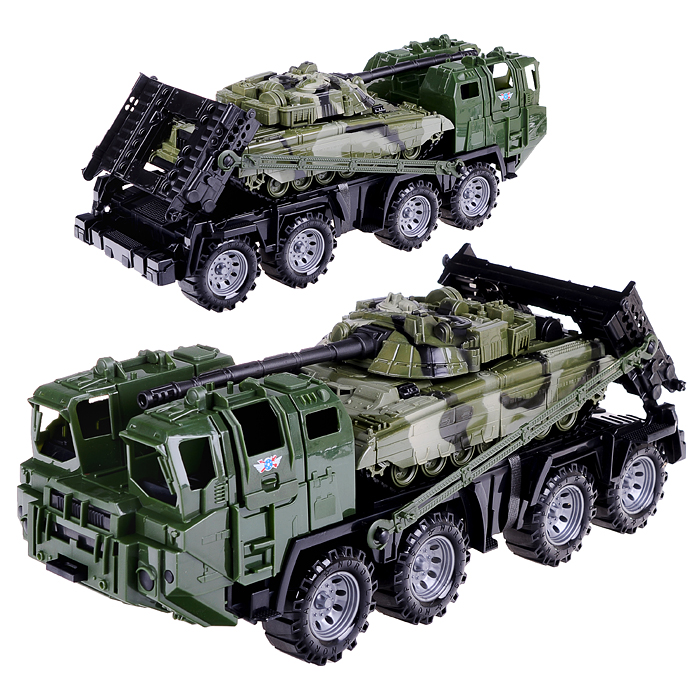 Военный тягач "Щит" с танком (камуфляж) Военный тягач "Щит" с танком (камуфляж)