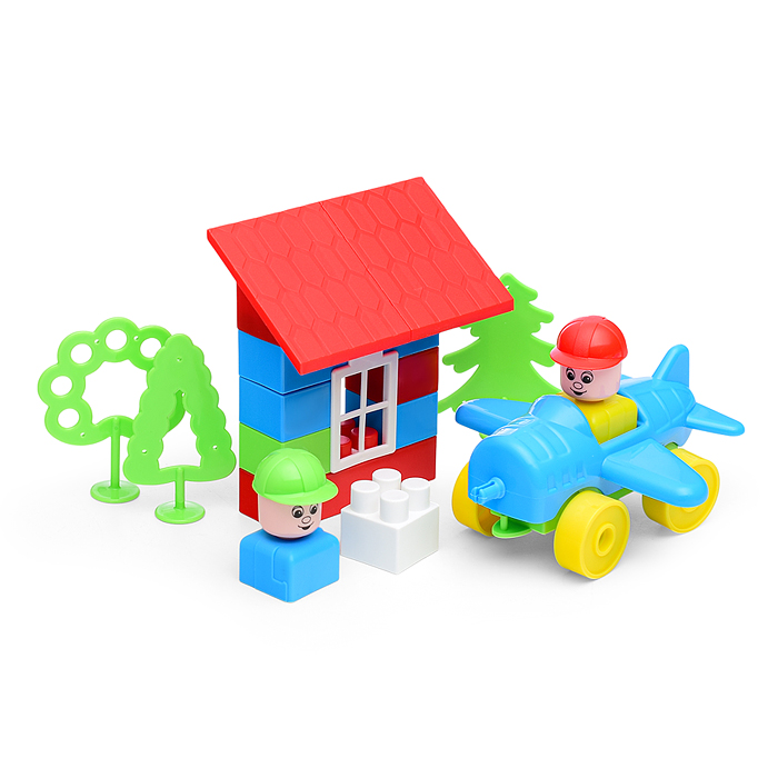 Конструктор "Строитель" (76 элементов) (в пакете)