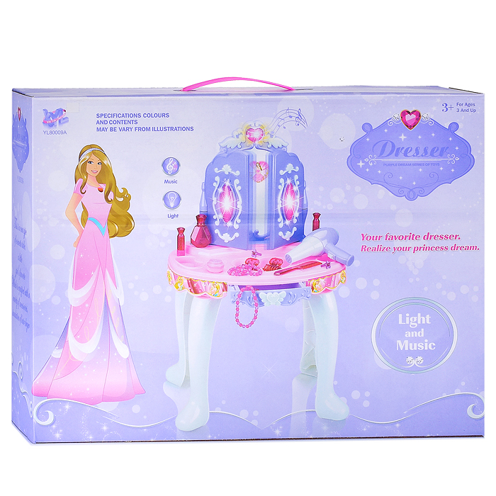 Фото к товару Игровой набор стилист YL80009A "Туалетный столик. Маленькие радости" (свет, звук) в коробке Игровой набор стилист YL80009A "Туалетный столик. Маленькие радости" (свет, звук) в коробке