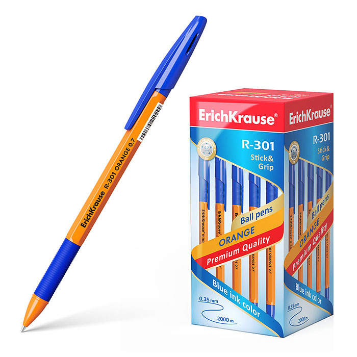 Ручка шариковая R-301 Orange Stick&Grip 0.7, цвет чернил синий