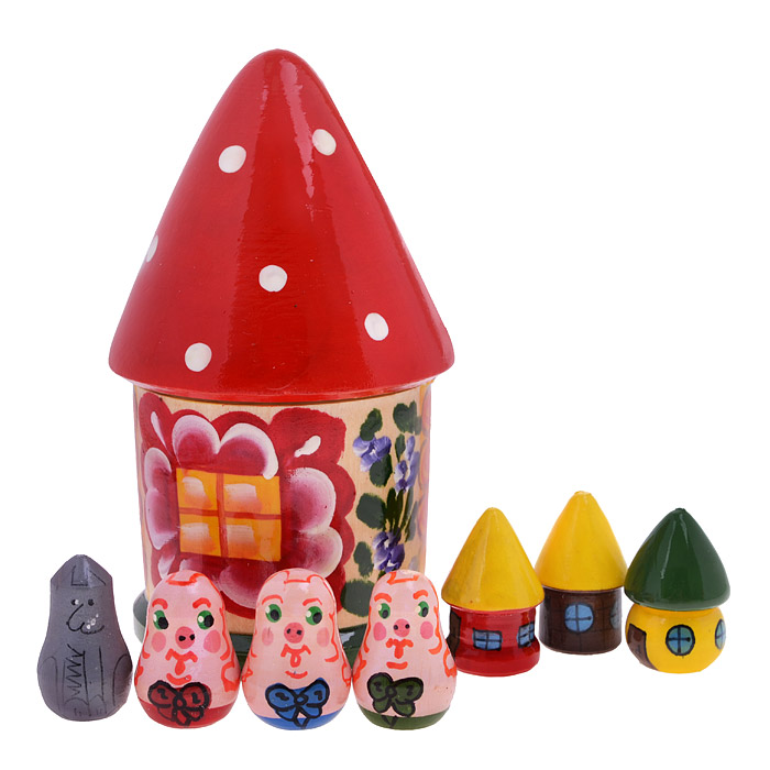 Пальчиковый театр Три поросенка -7 шт./в футляре Пальчиковый театр Три поросенка -7 шт./в футляре