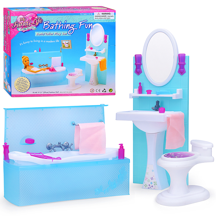 Набор мебели для кукол 2820 "Ванная комната" в коробке Набор мебели для кукол 2820 "Ванная комната" в коробке