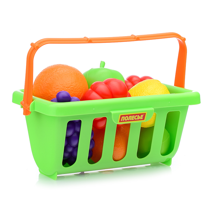 Фото к товару Набор продуктов с корзинкой №2 (9 элементов) (в сеточке) Набор продуктов с корзинкой №2 (9 элементов) (в сеточке)