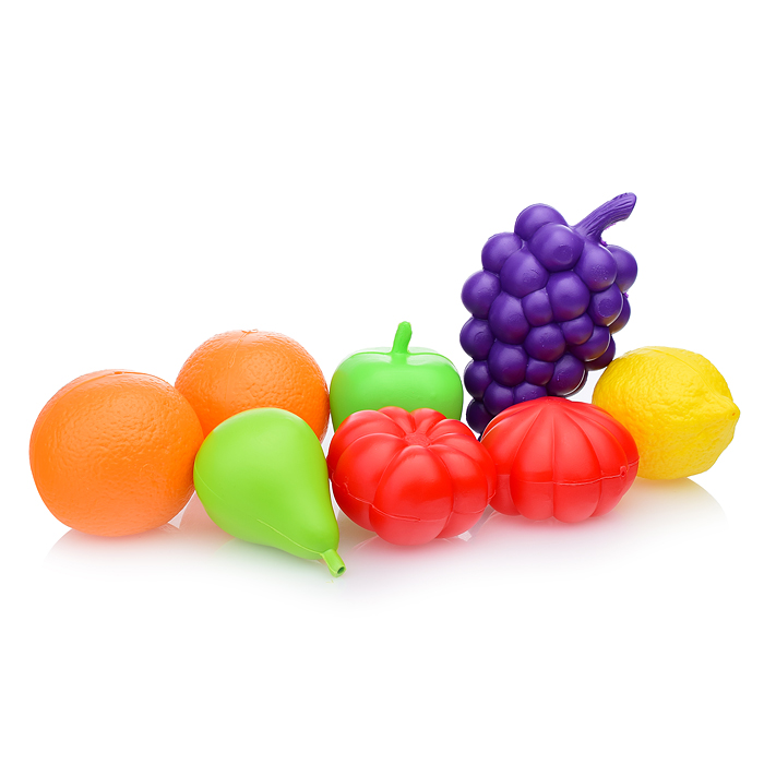 Фото к товару Набор продуктов с корзинкой №2 (9 элементов) (в сеточке) Набор продуктов с корзинкой №2 (9 элементов) (в сеточке)