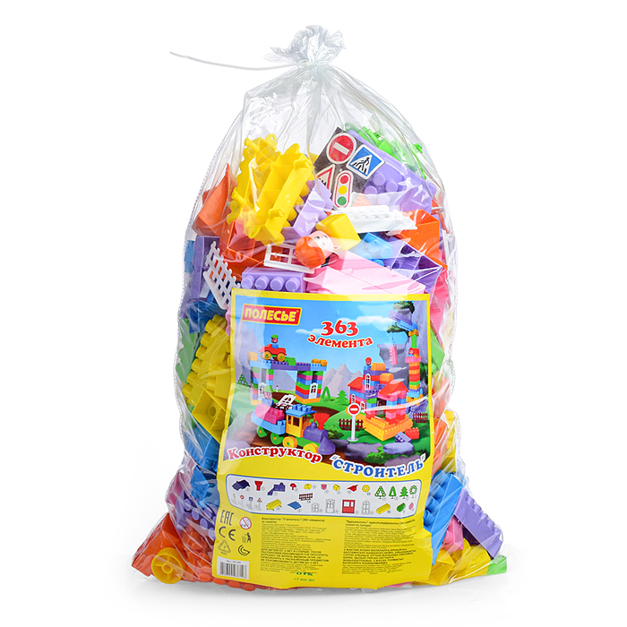 Фото к товару Конструктор "Строитель" (363 элем. в пакете) Конструктор "Строитель" (363 элем. в пакете)