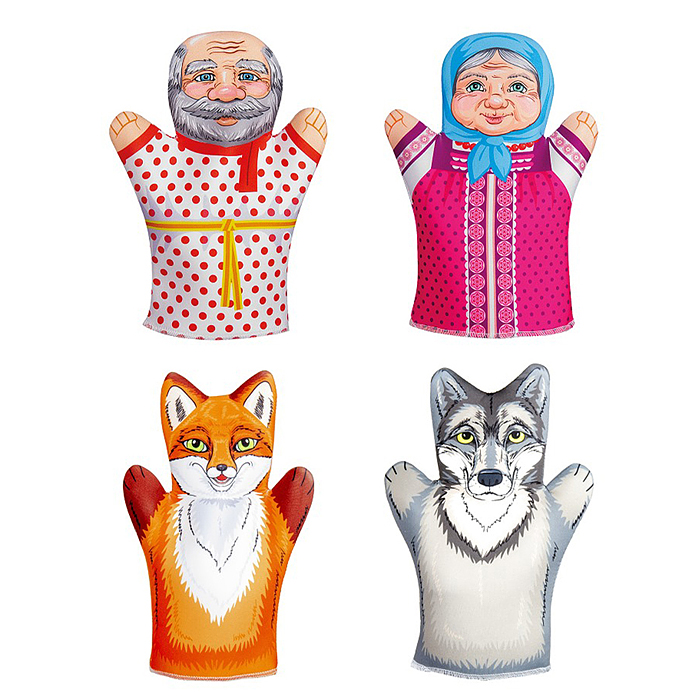 Фото к товару Домашний кукольный театр "Битый небитого везет"(4 куклы-перчатки) Домашний кукольный театр "Битый небитого везет"(4 куклы-перчатки)