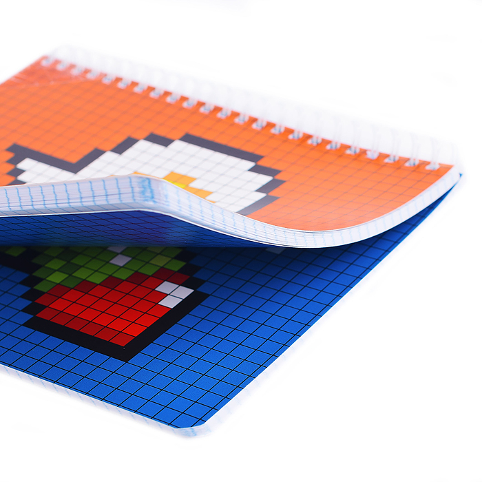 Фото к товару Тетрадь 96л. клетка А5 Гребень ML Перевертыш, пиксель стандарт Тетрадь 96л. клетка А5 Гребень ML Перевертыш, пиксель стандарт