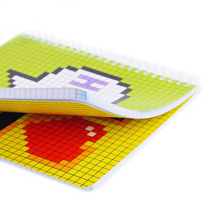 Фото к товару Тетрадь 96л. клетка А5 Гребень ML Перевертыш, пиксель стандарт Тетрадь 96л. клетка А5 Гребень ML Перевертыш, пиксель стандарт