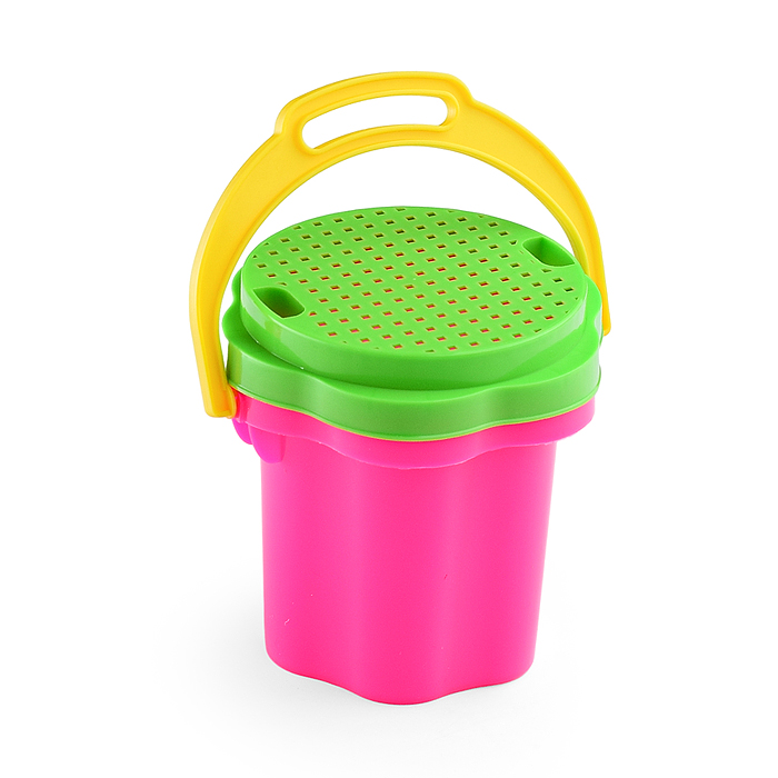 Фото к товару Песочный набор №103 (ведро-цветок 0,3 л, сито, грабли, совок, 2 формочки) Песочный набор №103 (ведро-цветок 0,3 л, сито, грабли, совок, 2 формочки)