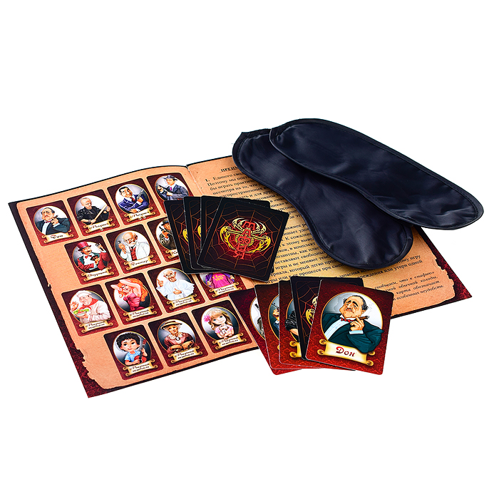 Фото к товару Настольная игра, карточная "Мафия" (с масками) Настольная игра, карточная "Мафия" (с масками)