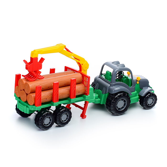 Силач, трактор с полуприцепом-лесовозом