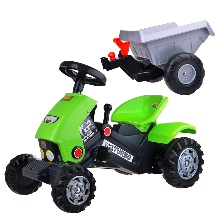 Каталка-трактор с педалями "Turbo-2" с полуприцепом Каталка-трактор с педалями "Turbo-2" с полуприцепом