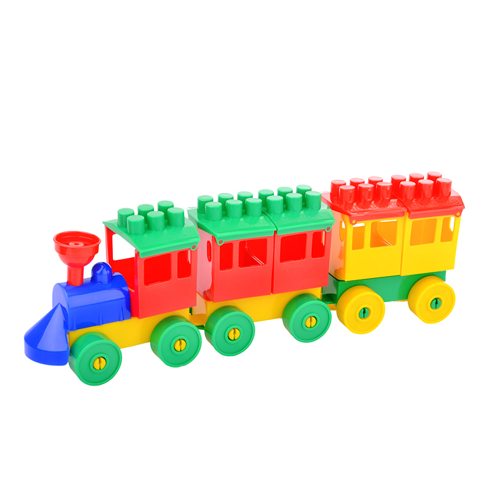 Конструктор Паровоз с двумя вагонами Конструктор Паровоз с двумя вагонами