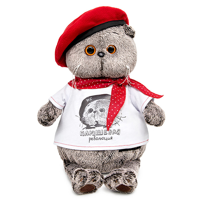 Фото к товару Кот Басик в футболке с принтом "Плюшевая революция" Кот Басик в футболке с принтом "Плюшевая революция"