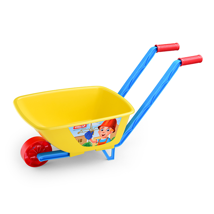 Фото к товару Песочный набор № 130 (тачка детская, лопата сред., лейка 1 л, 3 формы) Песочный набор № 130 (тачка детская, лопата сред., лейка 1 л, 3 формы)