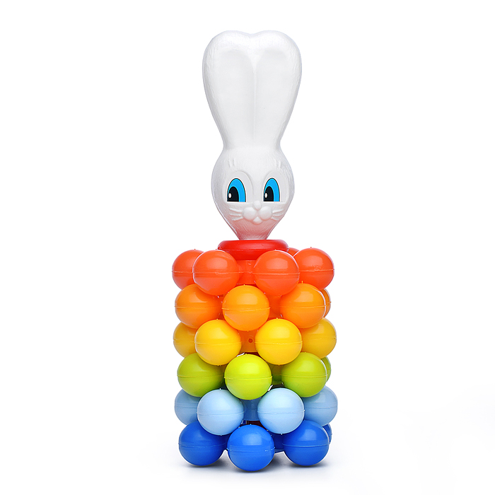 Пирамида-мини с шариками "Зайка" 22см в сетке Пирамида-мини с шариками "Зайка" 22см в сетке