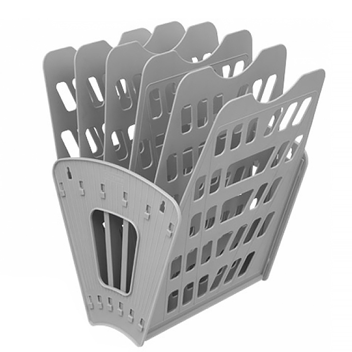 Лоток горизонтальный 6-ти секционный серый Лоток горизонтальный 6-ти секционный серый