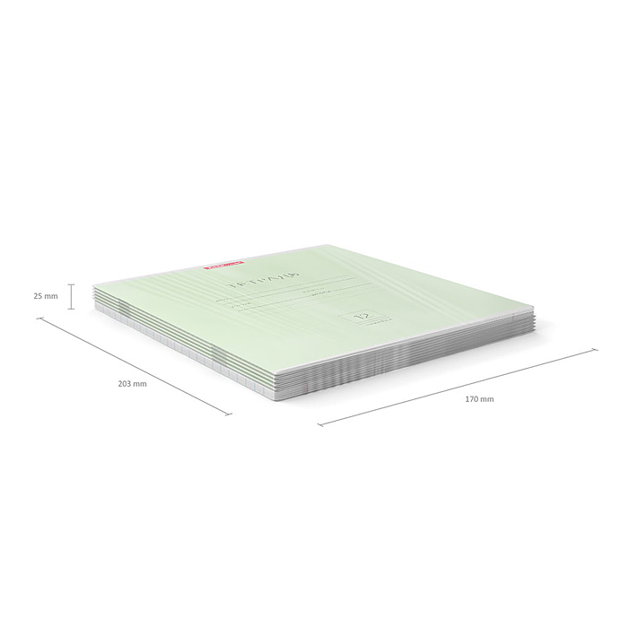 Фото к товару Тетрадь 12 л. линейка, Классика, зеленая Тетрадь 12 л. линейка, Классика, зеленая